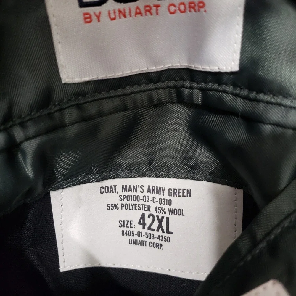 Vintage US Army Suit Green Uniform Men 42 XL 32L AG-489 Wool Coat Trousers